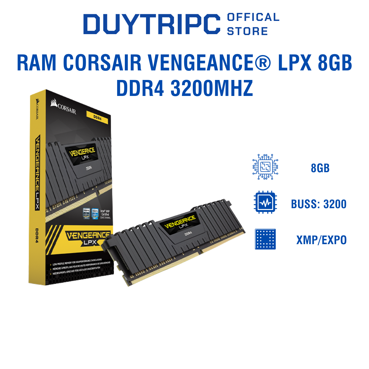 RAM CORSAIR VENGEANCE® LPX 8GB DDR4 3200Mhz